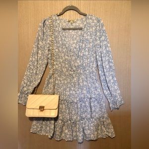Blue Ditsy Floral Dress